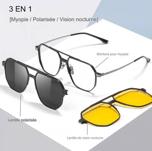 Lunettes de Soleil Polarisées 3 en 1